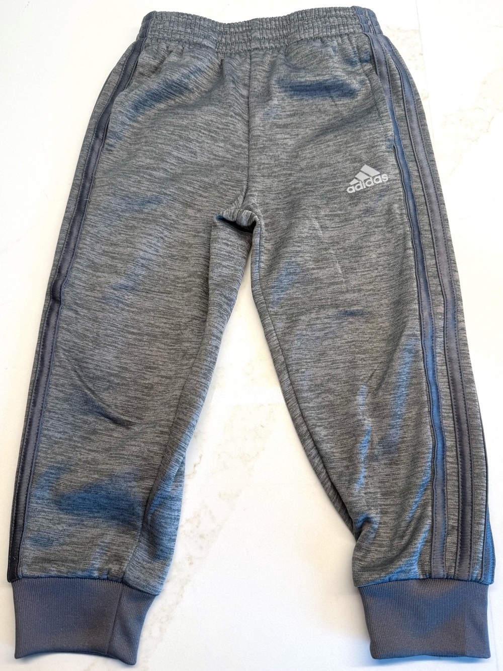 Boys Adidas Gray Fleece Jogger Sweatpants Size 4